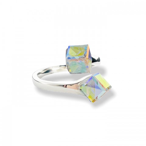 Стоманен Пръстен с Кристали Сваровски/Swarovski Bb0204